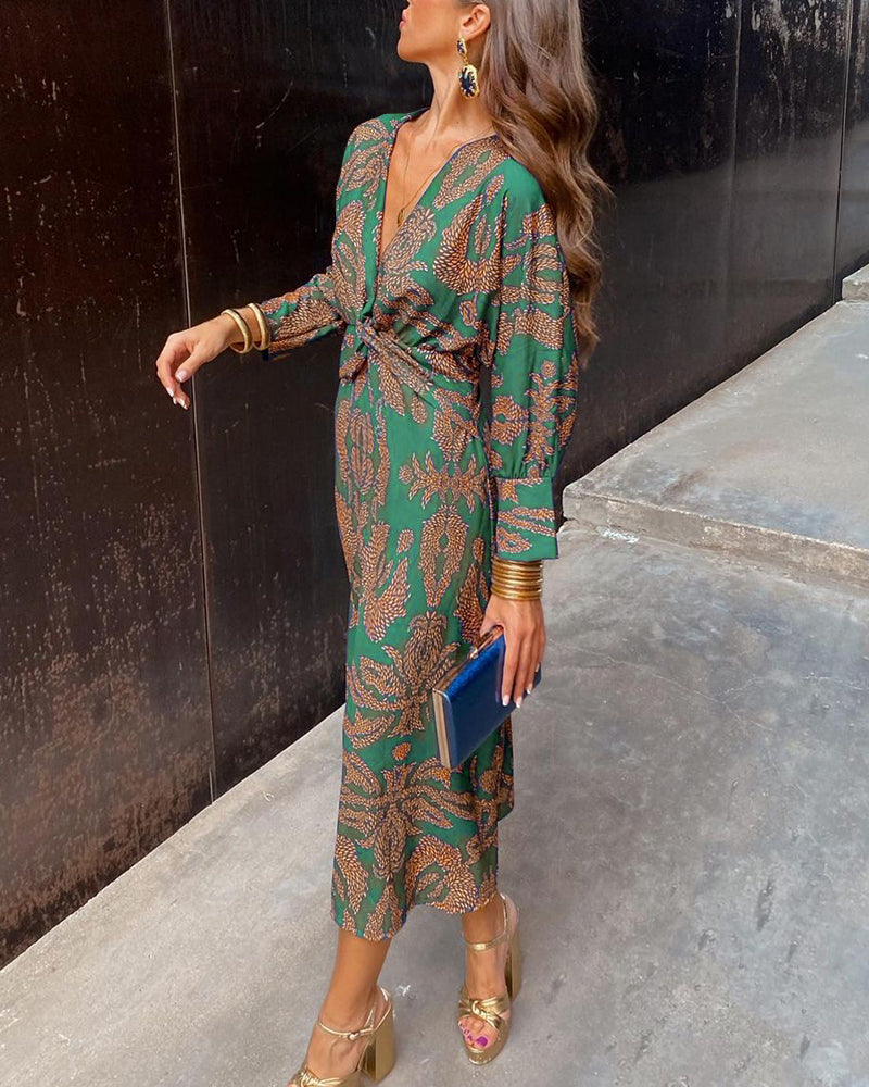Vestido elegante de mujer de manga larga