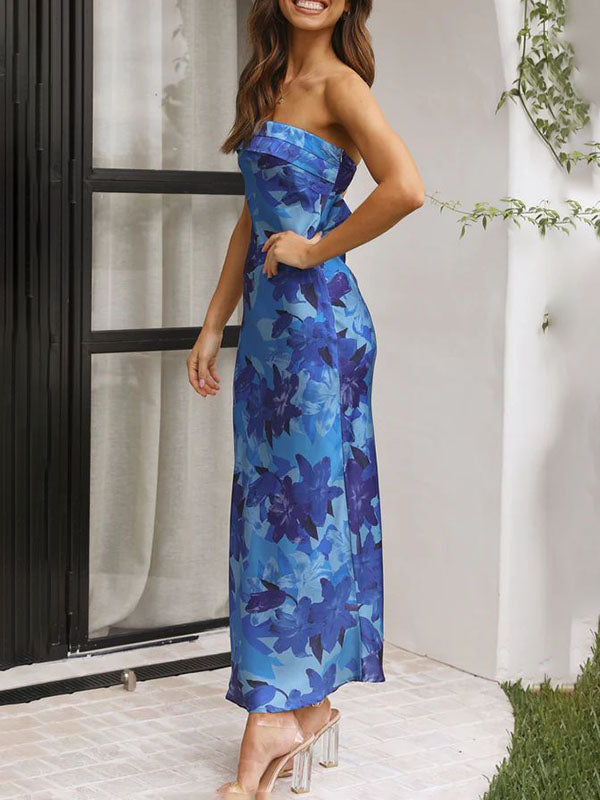 Vestido midi tubo floral de mujer
