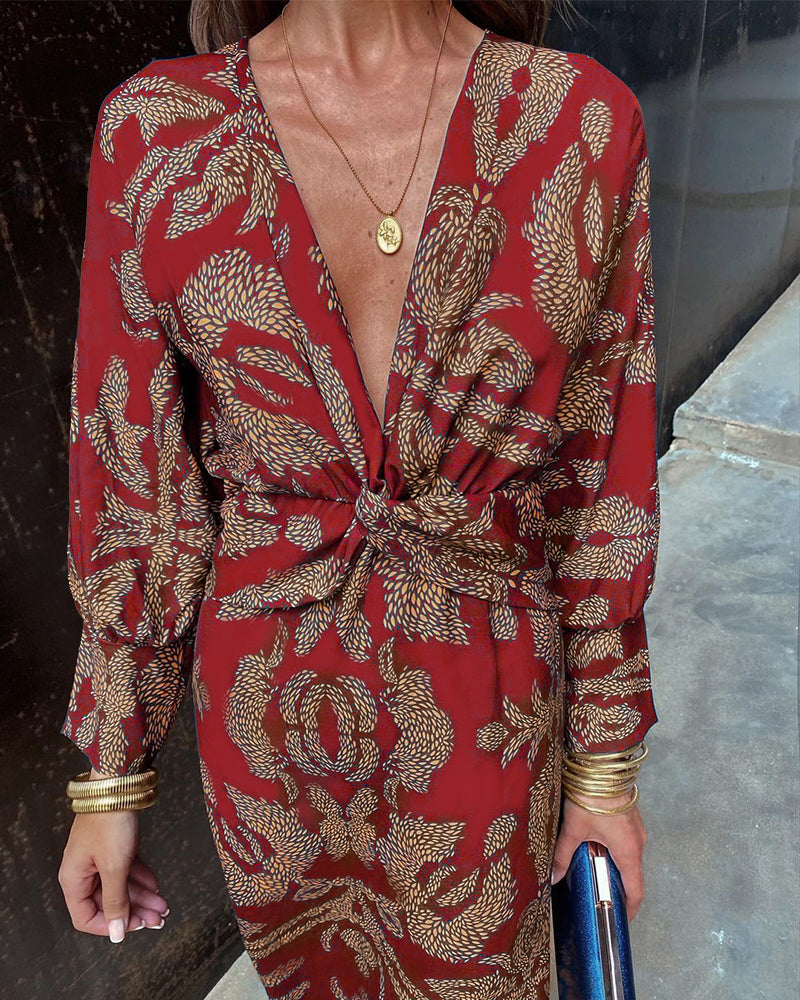 Vestido elegante de mujer de manga larga