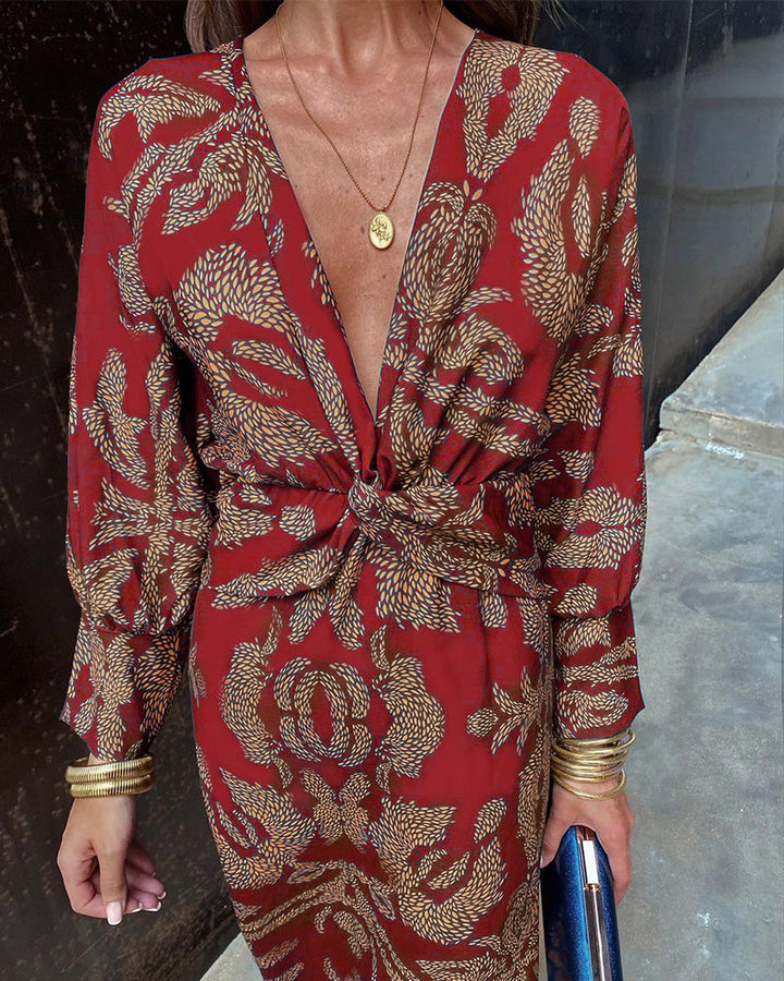 Vestido elegante de mujer de manga larga