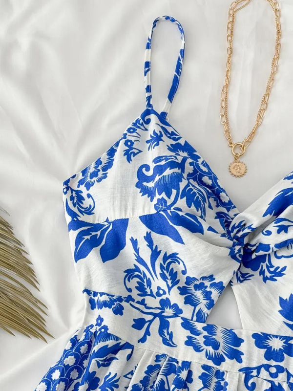 Vestido de Verano Midi para Mujer - Vestido de Verano Elegante con Tirantes Ajustables para Ocasiones Informales y Formales