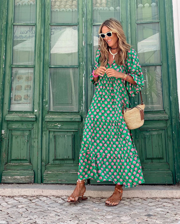 Vestido largo elegante de mujer veraniego bohemio para eventos casuales