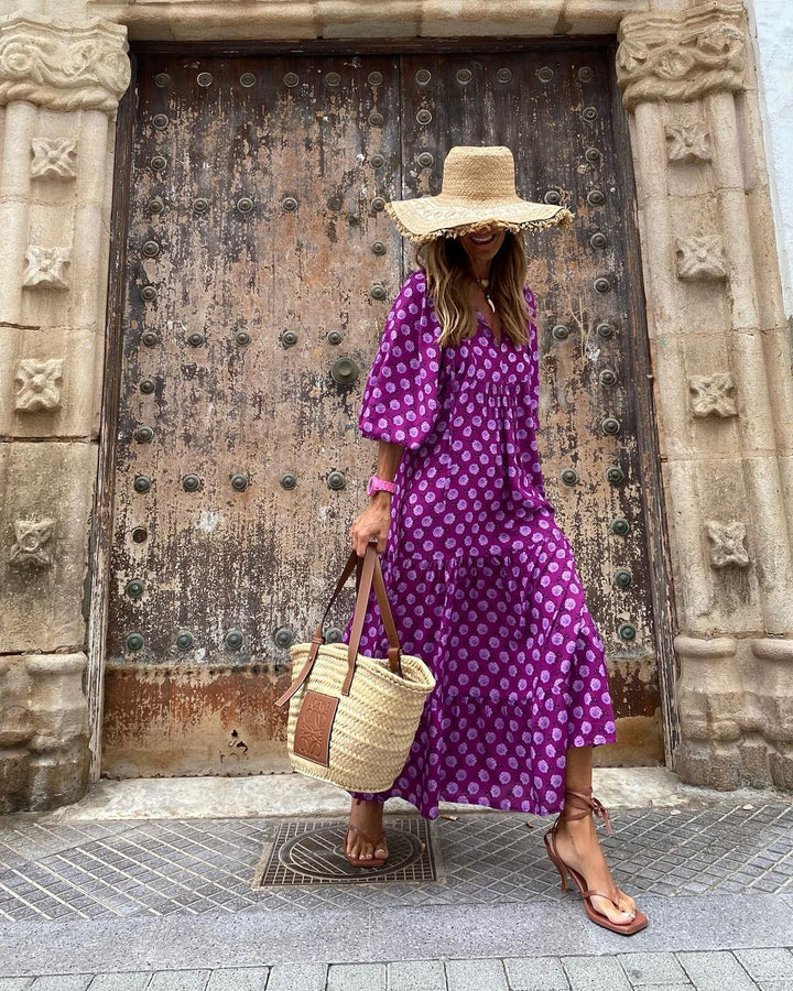 Vestido largo elegante de mujer veraniego bohemio para eventos casuales
