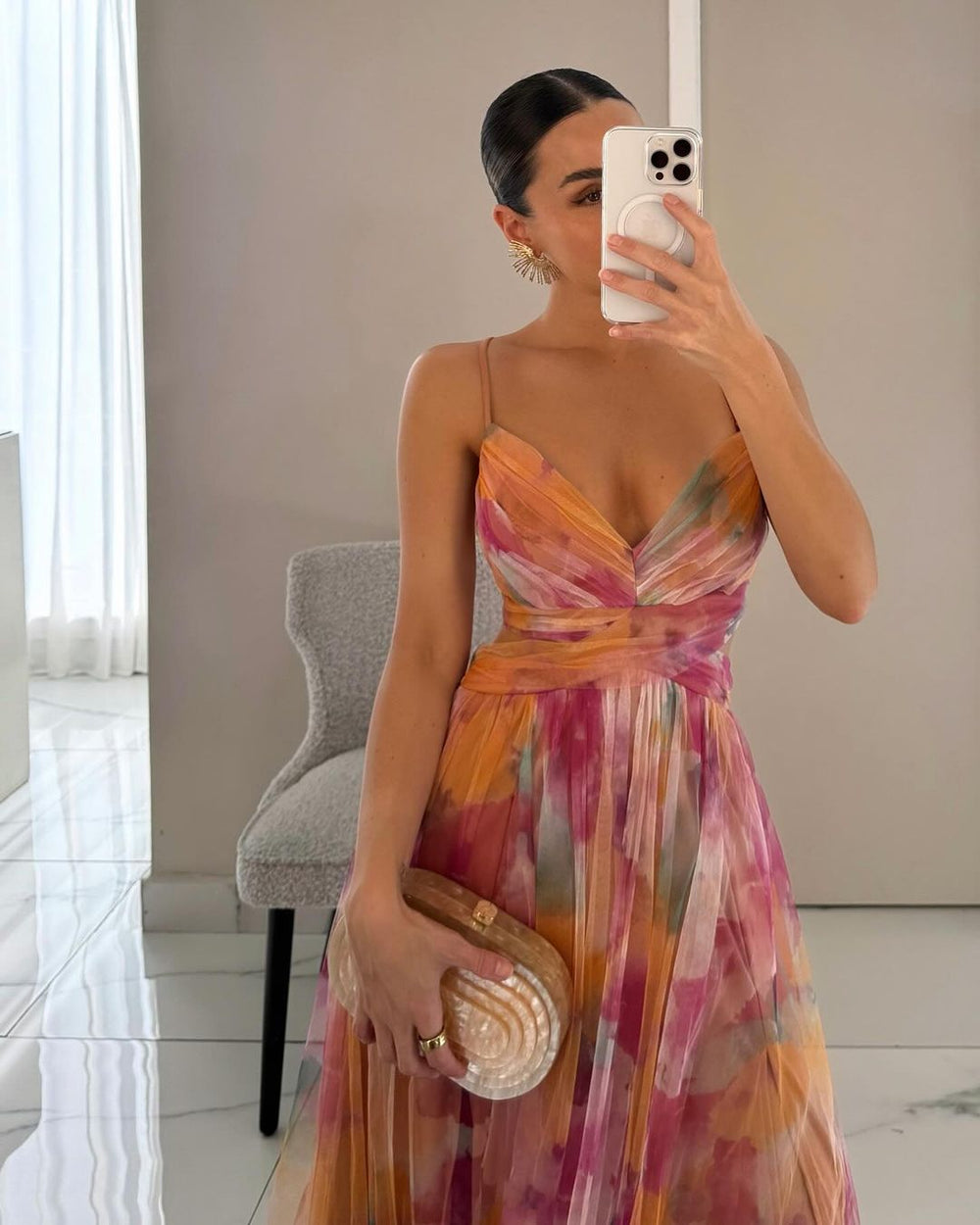 Abito da Donna Maxi Floreale Elegante per Cerimonia e Occasioni Speciali 1