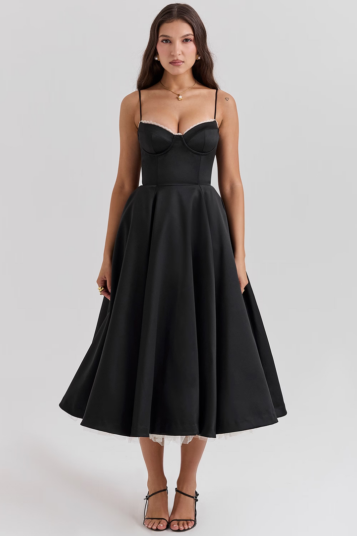 Elegante vestido de fiesta midi para mujer para ceremonias y eventos especiales