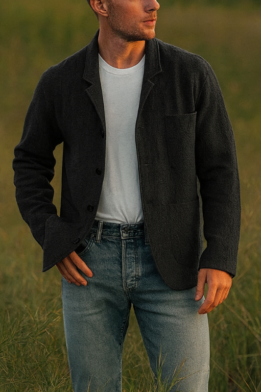 Blazer casual de hombre en tejido de alta calidad – elegante y versátil para ocasiones semi-formales y tiempo libre