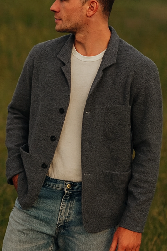 Blazer casual de hombre en tejido de alta calidad – elegante y versátil para ocasiones semi-formales y tiempo libre
