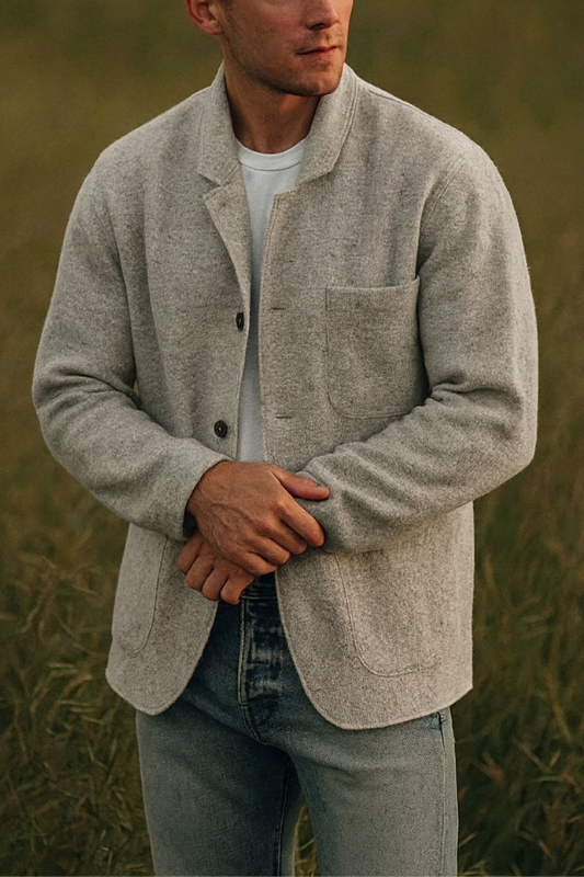 Blazer casual de hombre en tejido de alta calidad – elegante y versátil para ocasiones semi-formales y tiempo libre