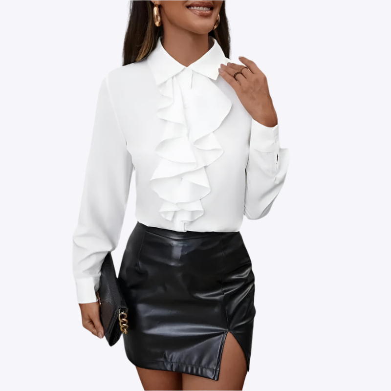 Blusa clásica de mujer con pliegues