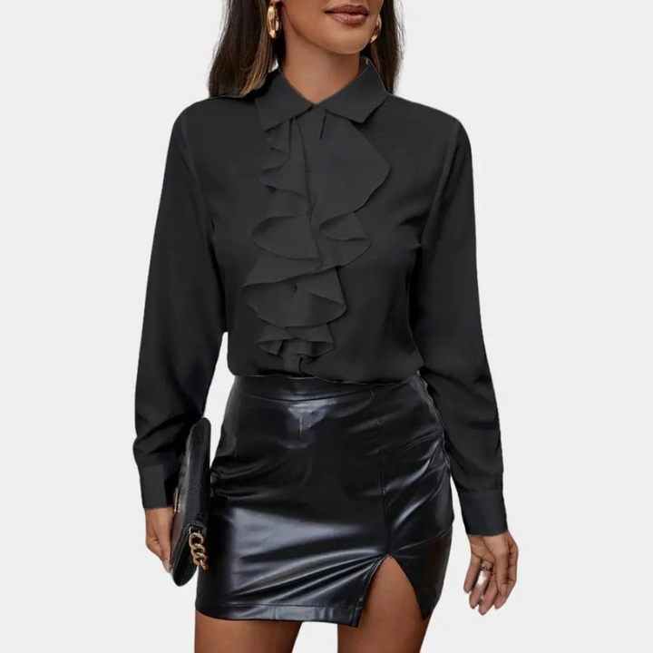 Blusa clásica de mujer con pliegues