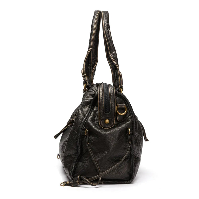Borsa da Donna Elegante in Pelle Nera con Tracolla e Scomparti Interni 5