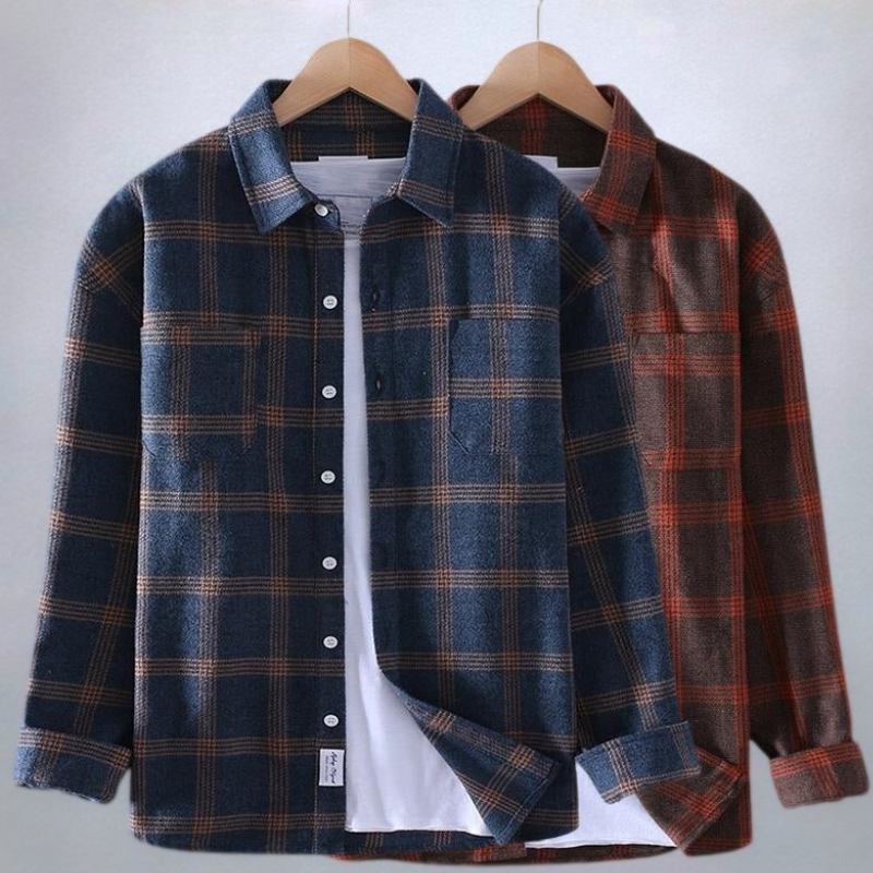 Camisa de franela de manga larga para hombre para un estilo cotidiano y casual