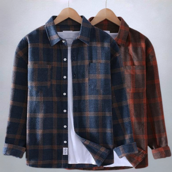 Camisa de franela de manga larga para hombre para un estilo cotidiano y casual