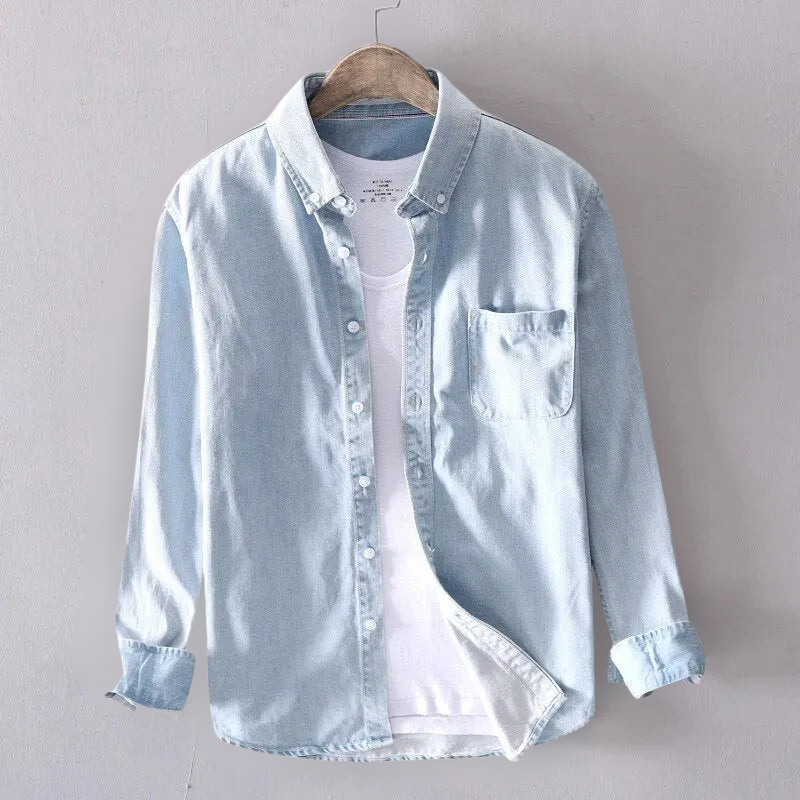 Camisa vaquera para hombre de manga larga casual versátil para cada ocasión