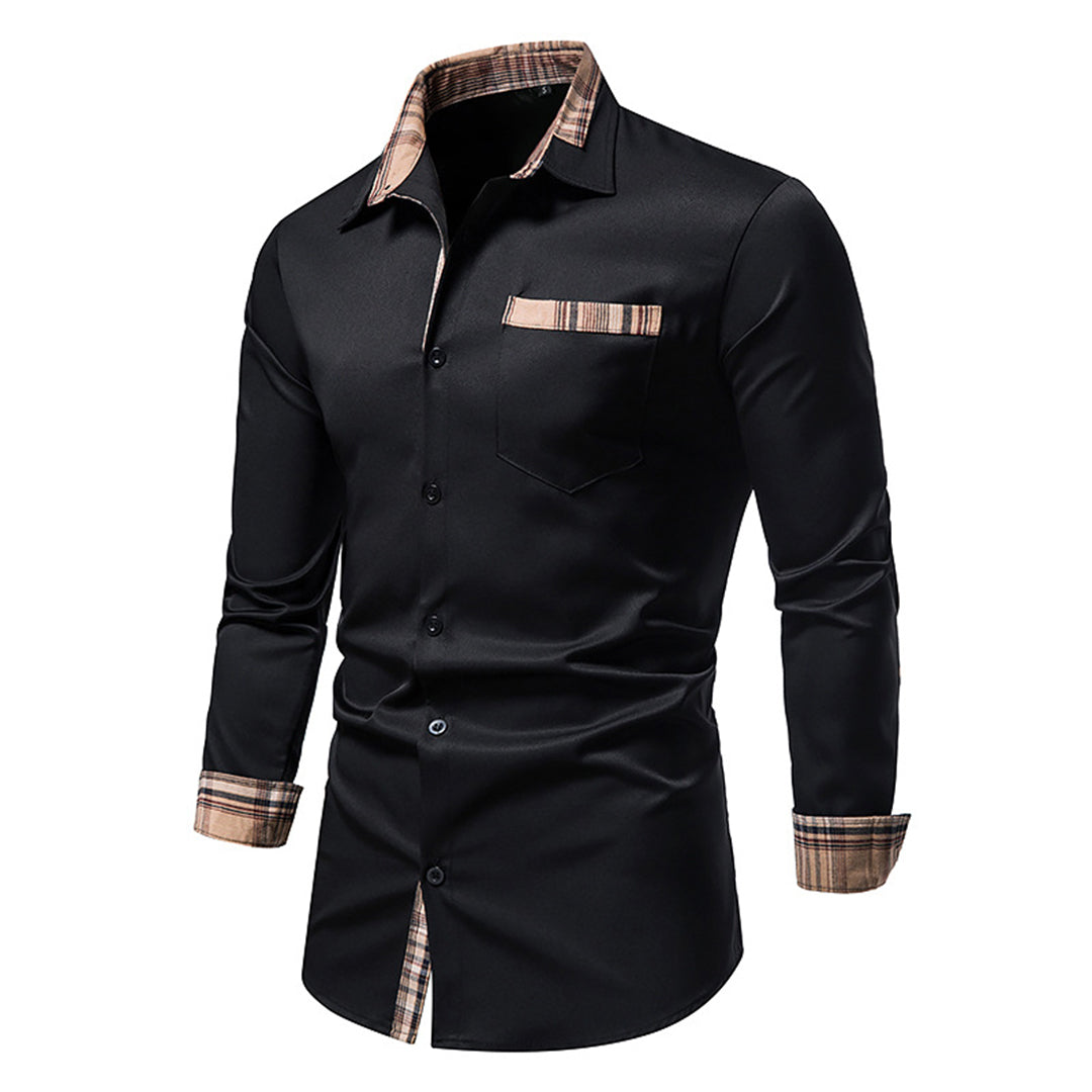 Camisa casual versátil de manga larga para hombre