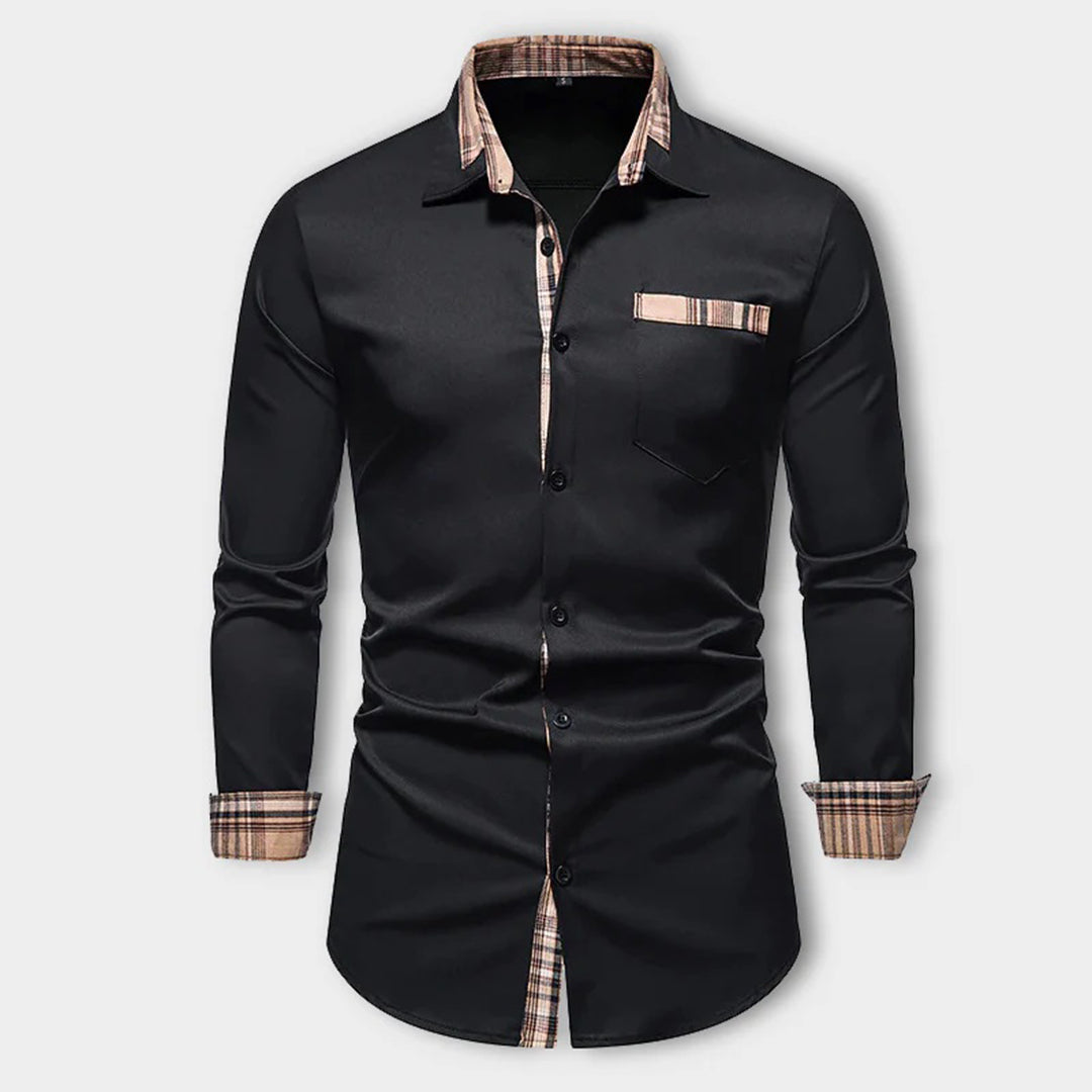 Camisa casual versátil de manga larga para hombre