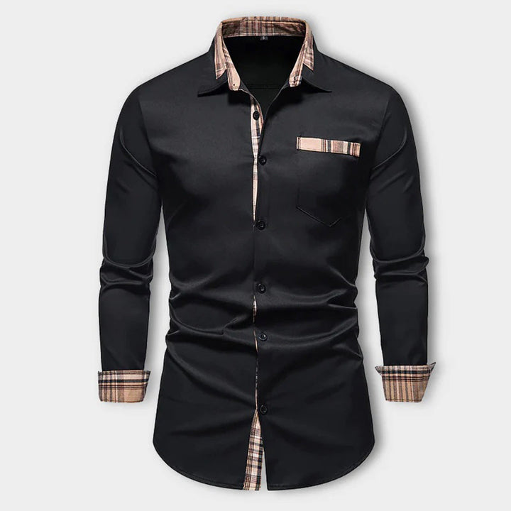 Camisa casual versátil de manga larga para hombre