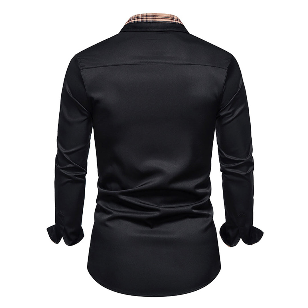 Camisa casual versátil de manga larga para hombre