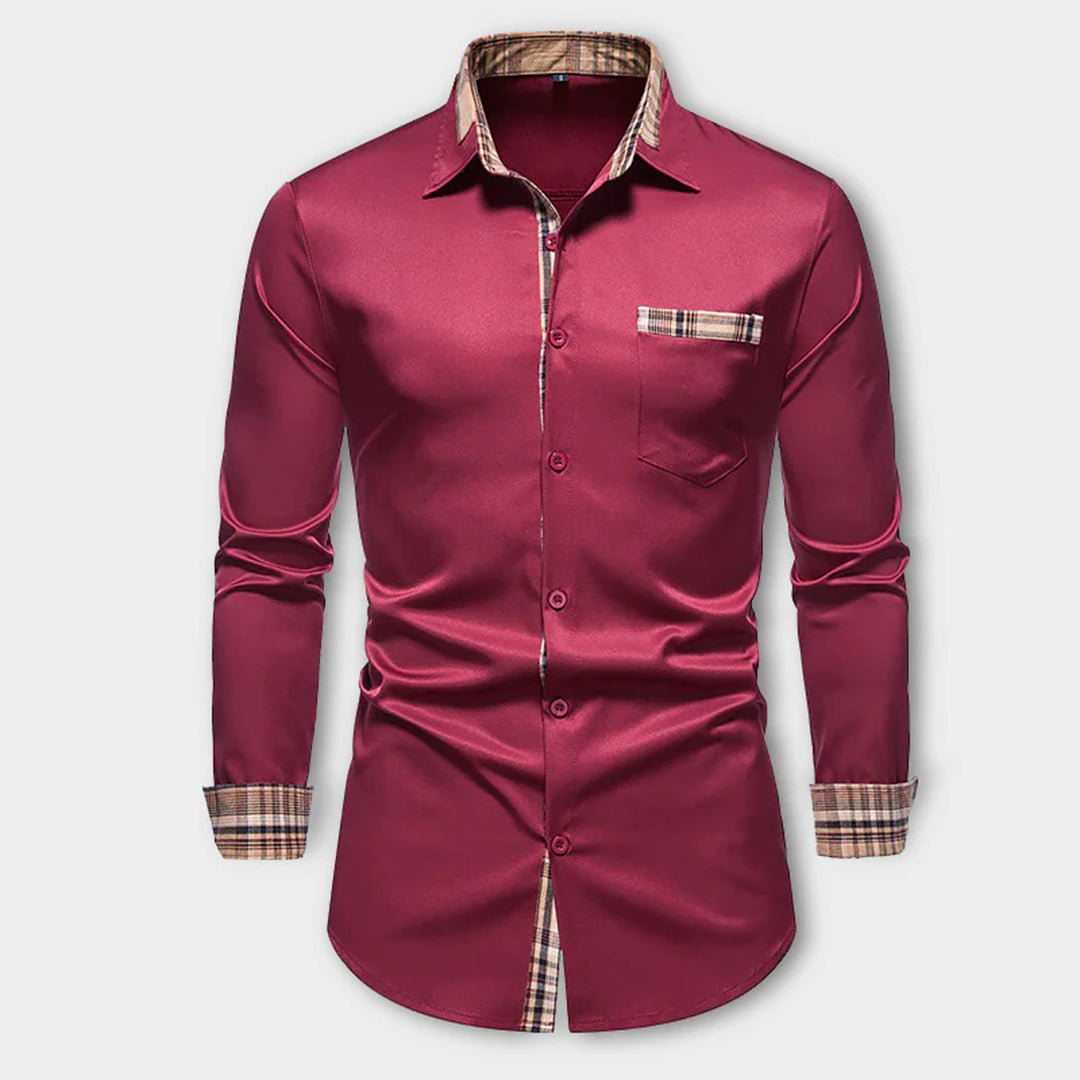 Camisa casual versátil de manga larga para hombre