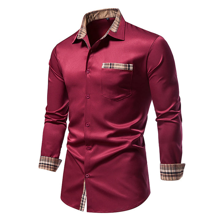 Camisa casual versátil de manga larga para hombre