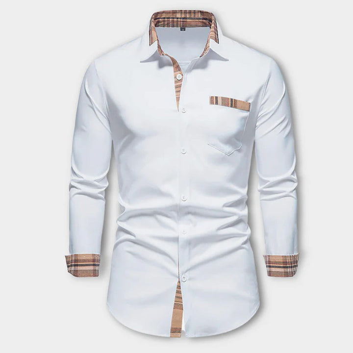 Camisa casual versátil de manga larga para hombre
