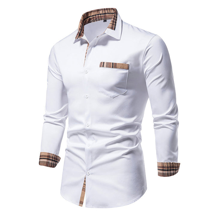 Camisa casual versátil de manga larga para hombre