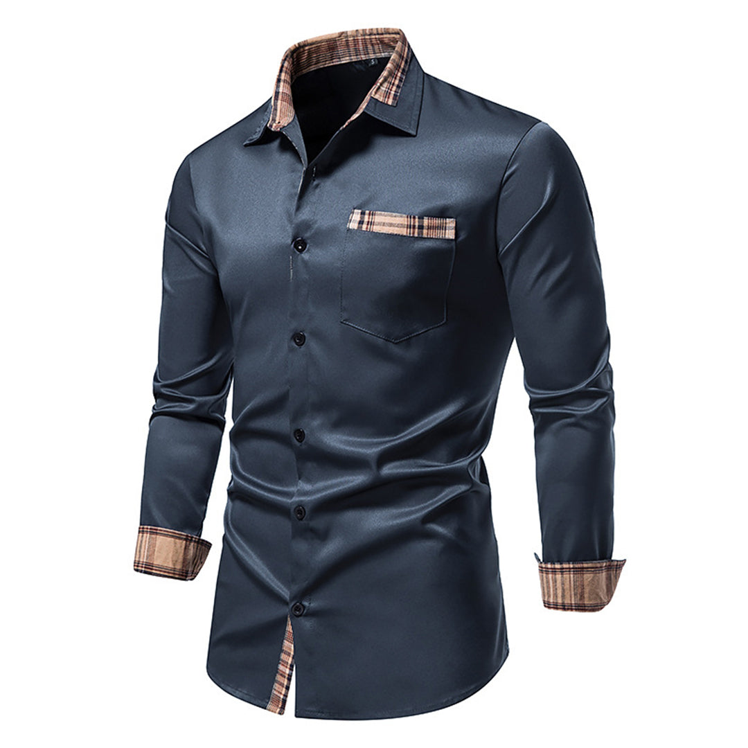 Camisa casual versátil de manga larga para hombre