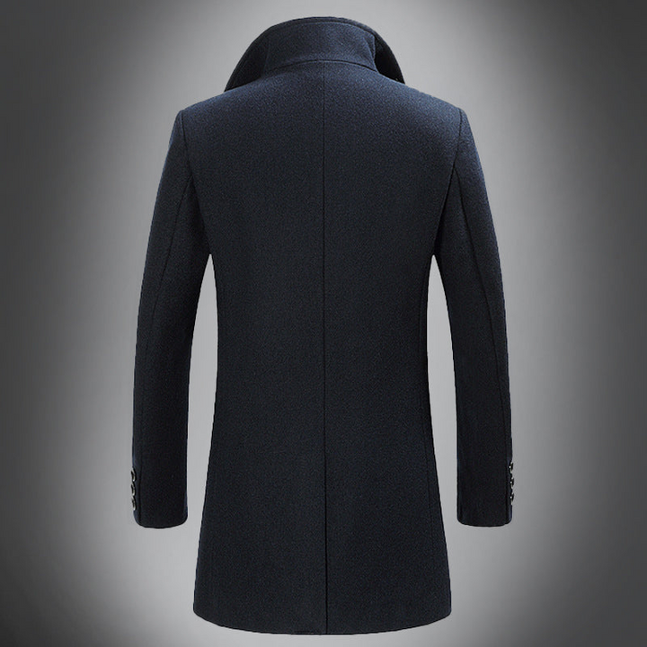 Manteau d'hiver classique à simple boutonnage pour homme en laine
