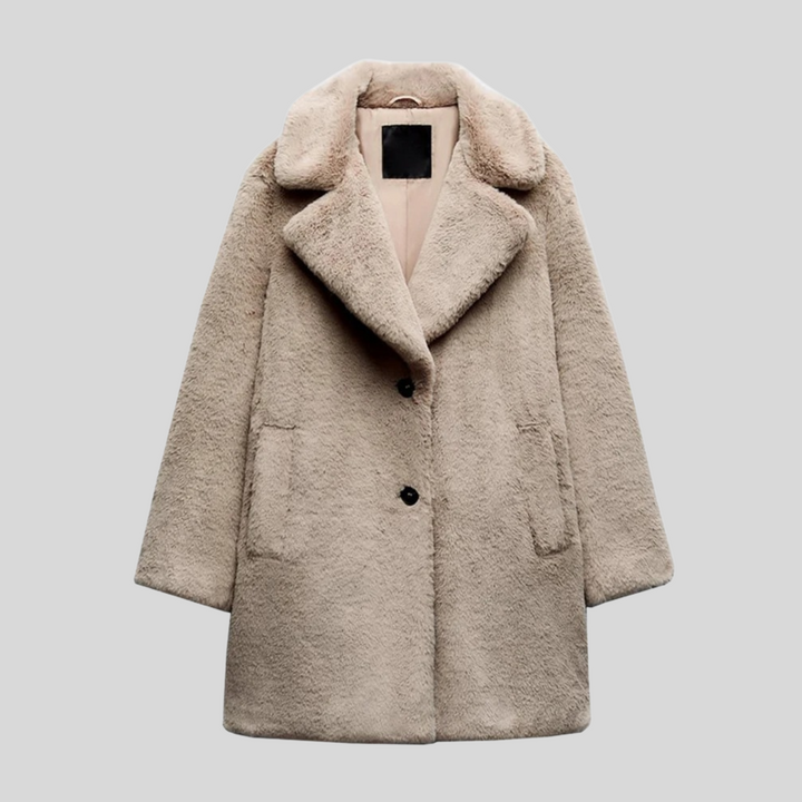 Cappotto Invernale Oversize Donna Nero con Colletto Dentellato e Finitura Morbida – Elegante e Caldo per Giornate Fredde 1