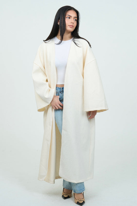 Cappotto Lungo Donna Elegante con Maniche Larghe per Occasioni di Lavoro e Tempo Libero 1