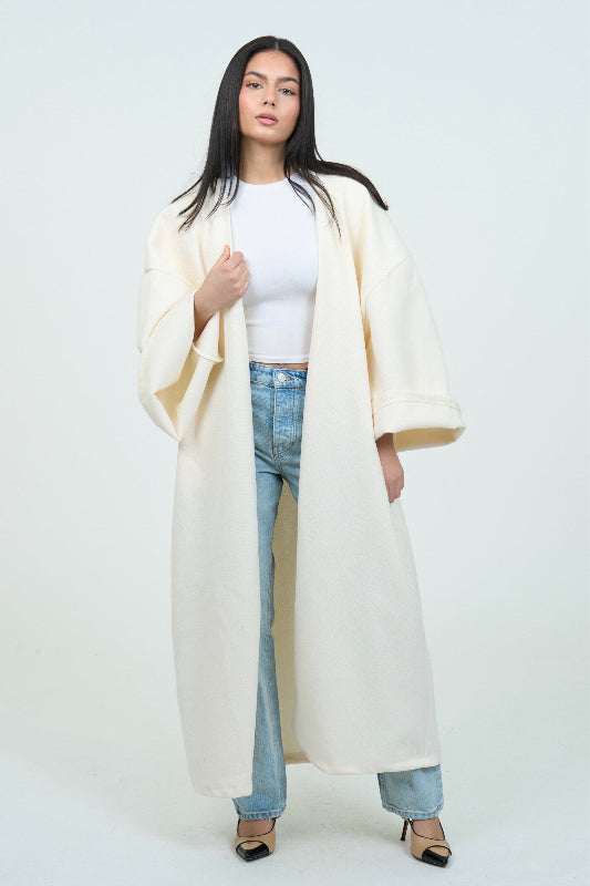 Cappotto Lungo Donna Elegante con Maniche Larghe per Occasioni di Lavoro e Tempo Libero 2