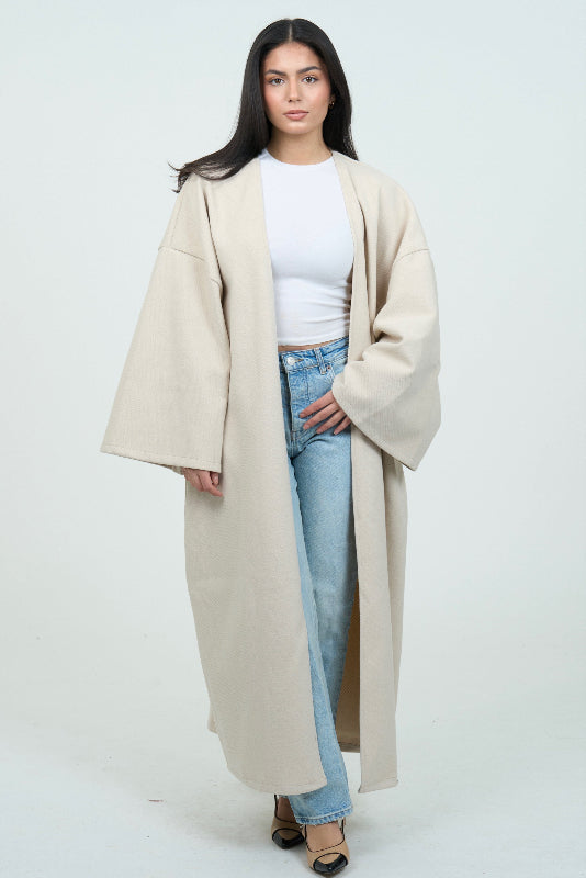 Cappotto Lungo Donna Elegante con Maniche Larghe per Occasioni di Lavoro e Tempo Libero 4