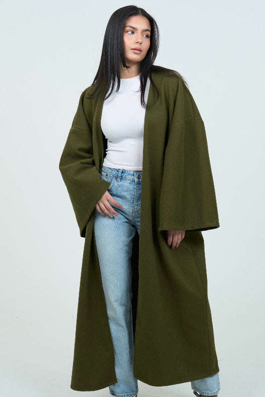 Cappotto Lungo Donna Elegante con Maniche Larghe per Occasioni di Lavoro e Tempo Libero 6