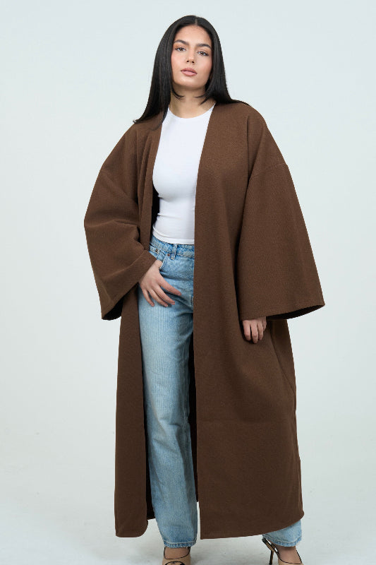 Cappotto Lungo Donna Elegante con Maniche Larghe per Occasioni di Lavoro e Tempo Libero 7