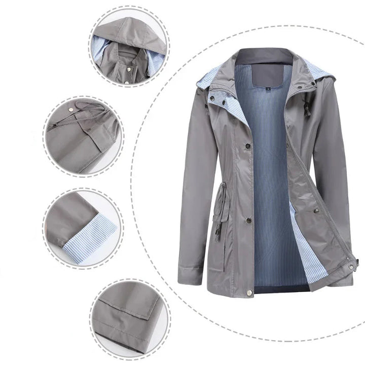Cappotto Lungo Donna Impermeabile Invernale Elegante con Maniche Lunghe 4