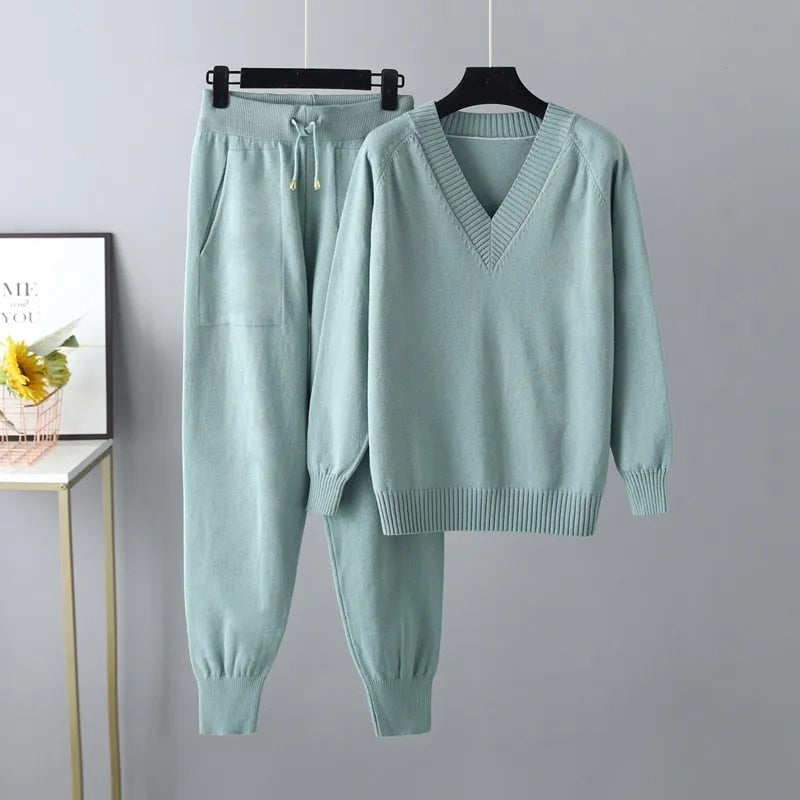 Completo Elegante Donna: Set Maglione e Pantaloni Chic per Ufficio e Tempo Libero 2