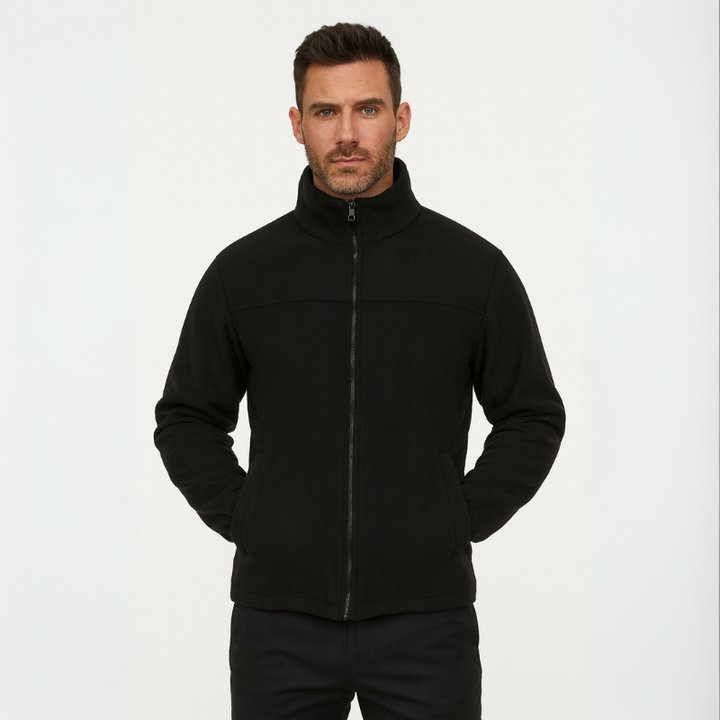 Elegante chaqueta de forro polar para hombre con bolsillos laterales a la moda