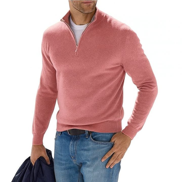 Sudadera para hombre de manga larga con media cremallera - Suéter casual para conjuntos modernos
