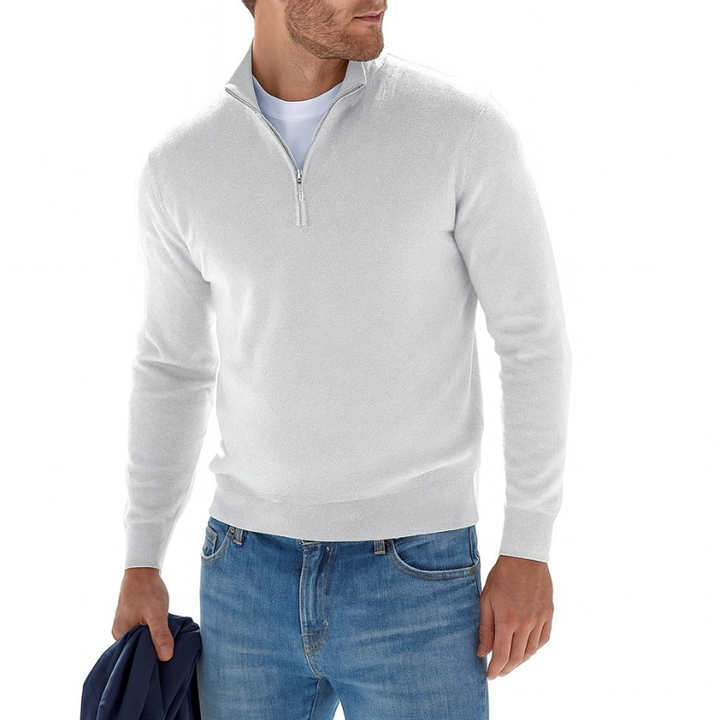 Sudadera para hombre de manga larga con media cremallera - Suéter casual para conjuntos modernos