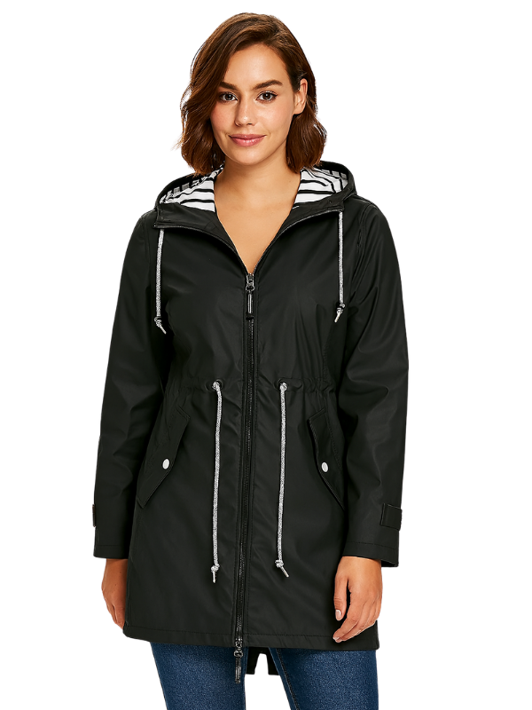 Veste imperméable pour femme avec capuche