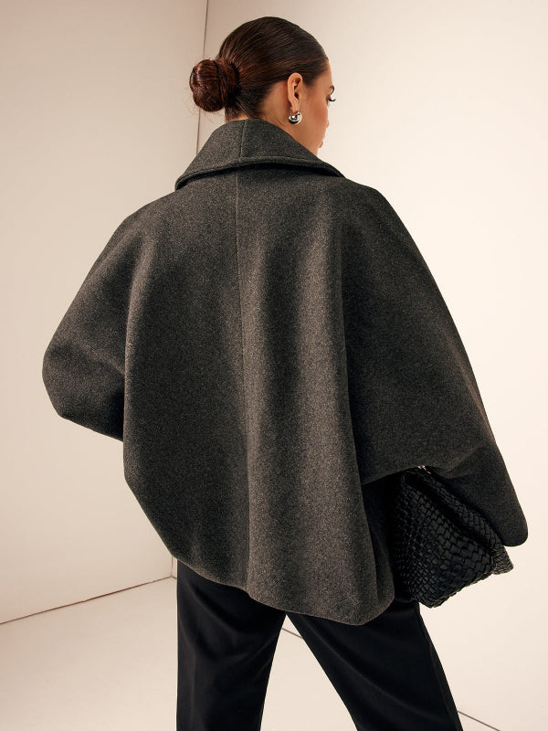 Giacca Donna Oversize Doppio Petto con Tasche Laterali in Toni Neutri 1
