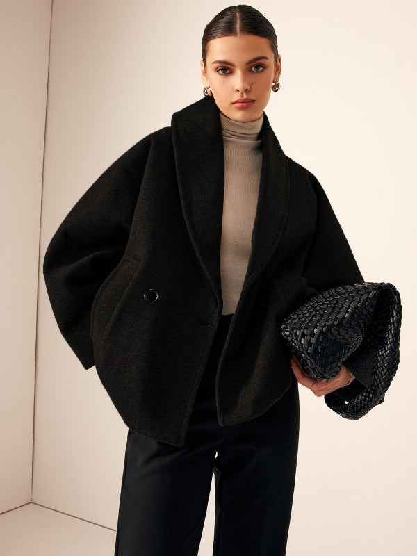 Giacca Donna Oversize Doppio Petto con Tasche Laterali in Toni Neutri 6