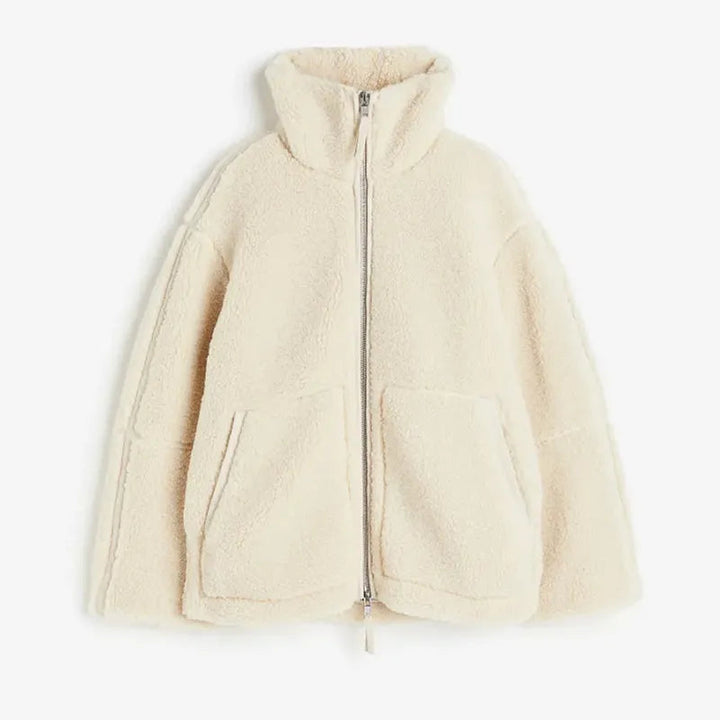 Giacca Invernale Donna in Lambswool con Collo Rialzato e Cerniera – Comfort e Stile Casual, Maniche Lunghe, Vari Colori Disponibili 1