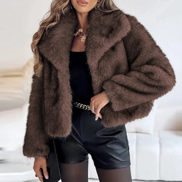 Giacca Invernale Donna in Pelliccia Sintetica Elegante – Giubbotto Corto per Autunno e Inverno, Caldo e Confortevole 2