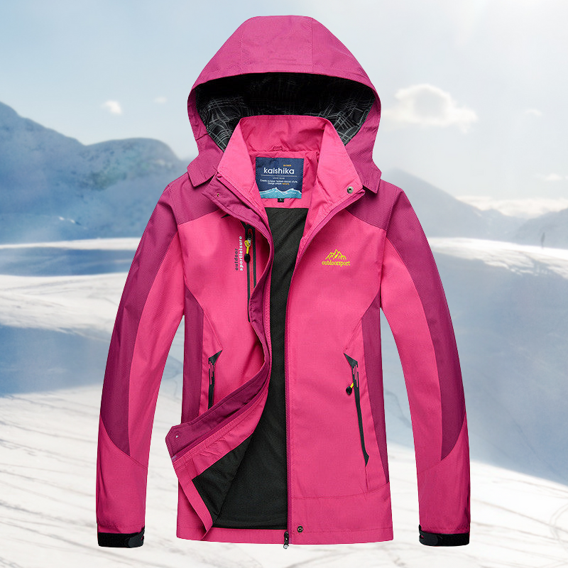 Chaqueta impermeable para mujer con capucha ajustable – Chaqueta para actividades al aire libre y esquí