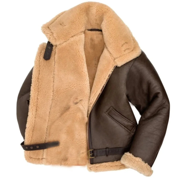 Giubbotti da Aviatore in Vera Pelle di Pecora con Colletto RAF e Maniche con Cerniera – Nero, Comfort e Stile Unici 2