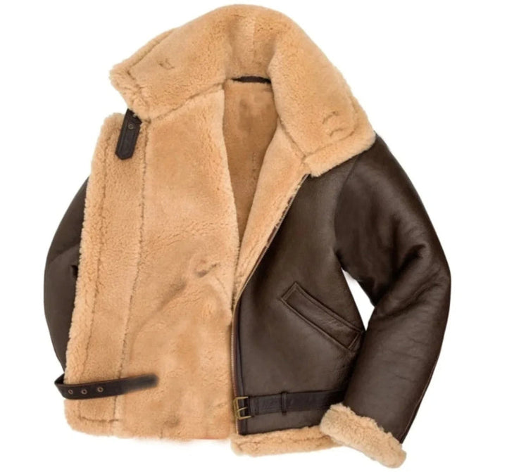 Giubbotti da Aviatore in Vera Pelle di Pecora con Colletto RAF e Maniche con Cerniera – Nero, Comfort e Stile Unici 2