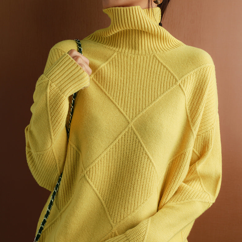 Suéter de mujer cuello alto elegante envolvente para estilo casual y refinado