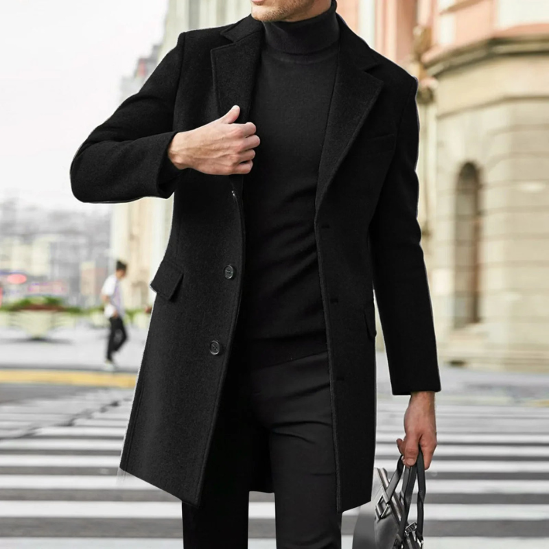 Abrigo de Invierno Slim Fit para Hombre con Cierre de Botones