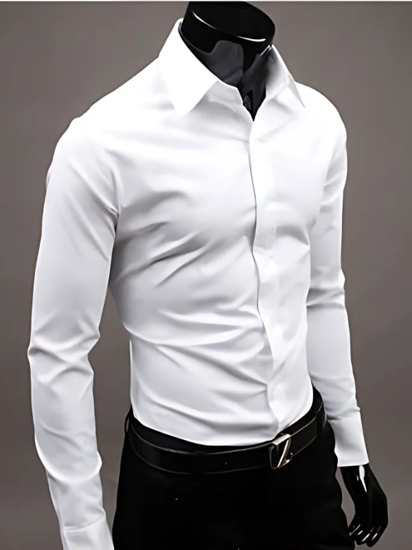 Chemise homme élégante manches longues ajustée avec boutons